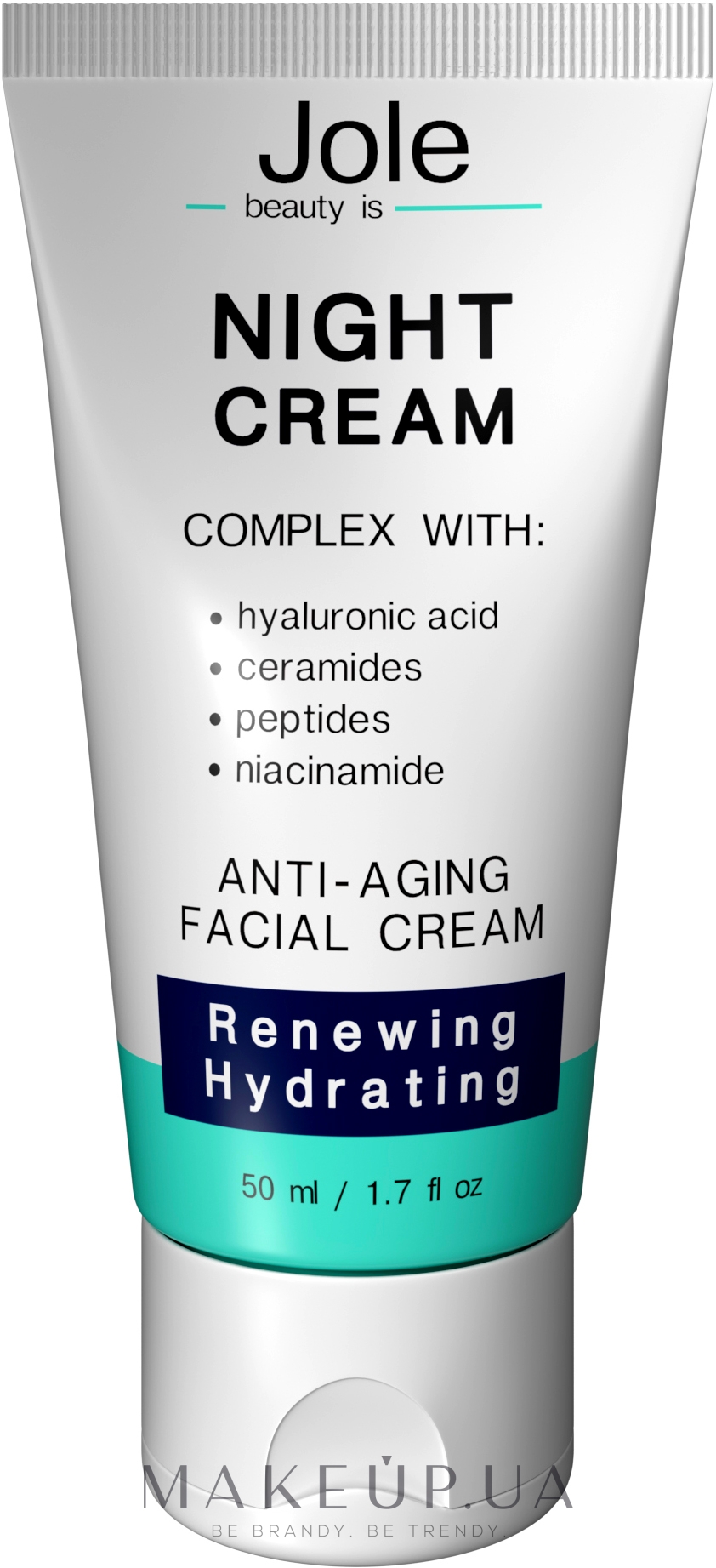 Восстанавливающий ночной крем с гиалуроновой кислотой, комплексом пептидов и керамидов - Jole Night Cream Anti-Aging Facial Cream — фото 50ml