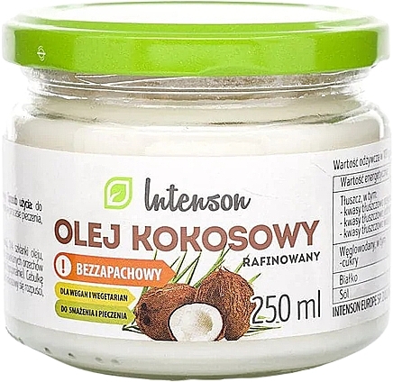Рафинированное кокосовое масло без запаха - Intenson  — фото N1