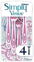 Духи, Парфюмерия, косметика Одноразовые бритвенные станки, 4шт - Gillette Simply Venus 3 Simply Smooth