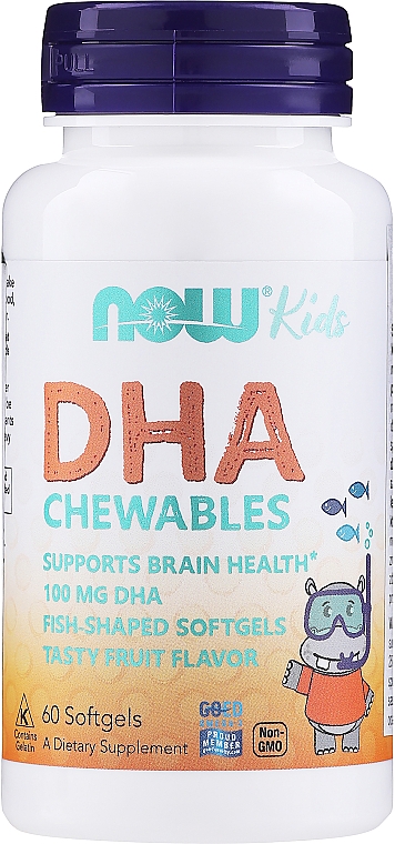 Рыбий жир для детей, 100 мг - Now Foods Kid's Chewable DHA