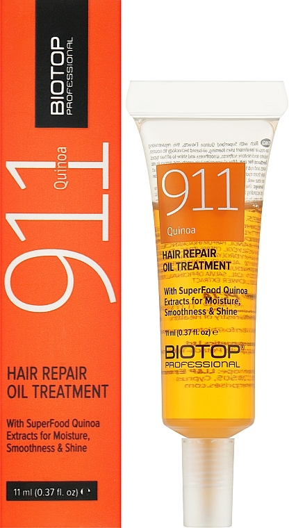 Олія для волосся з протеїнами кіноа - Biotop 911 Hair Repair Ampoules — фото N2