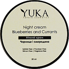 Ночной крем с гиалуроновой кислотой "Черника и смородина" - Yuka Night Cream  — фото N1