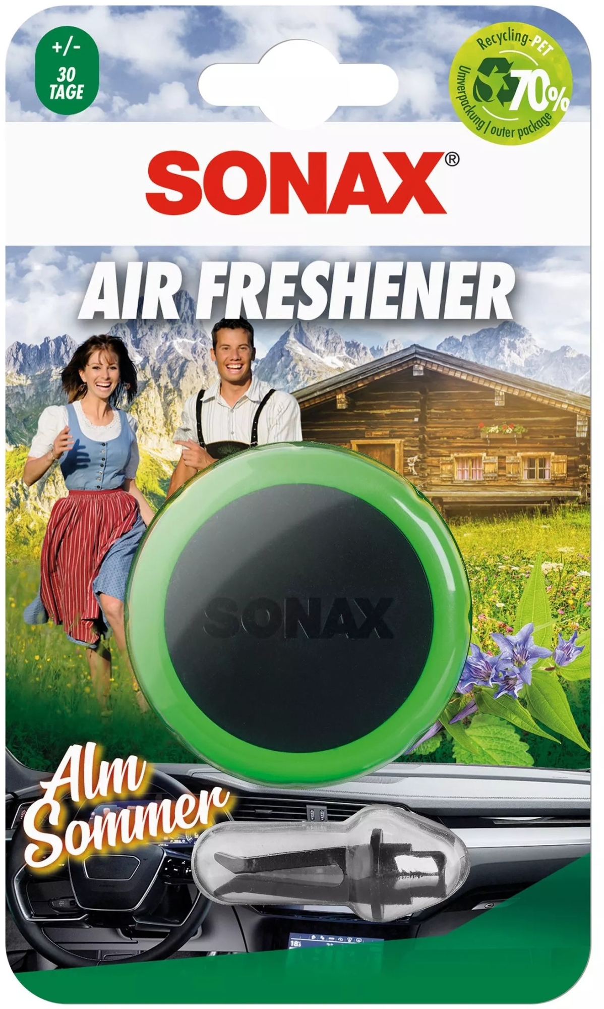 Ароматизатор на дефлектор авто - Sonax Alm Sommer Air Freshener — фото 14.5g