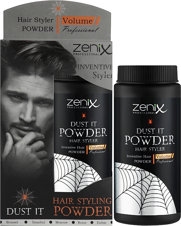 Пудра для волосся "Осяйна" - Zenix Professional Dust It Powder Hair Styler Natural Hair — фото N2