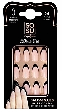 Набор накладных ногтей - Sosu by SJ Salon Nails In Seconds Black Out — фото N1