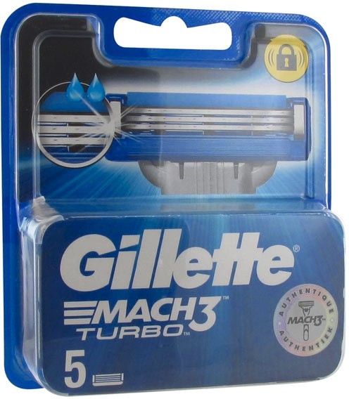 Сменные кассеты для бритья, 5 шт. - Gillette Mach3 Turbo — фото N2