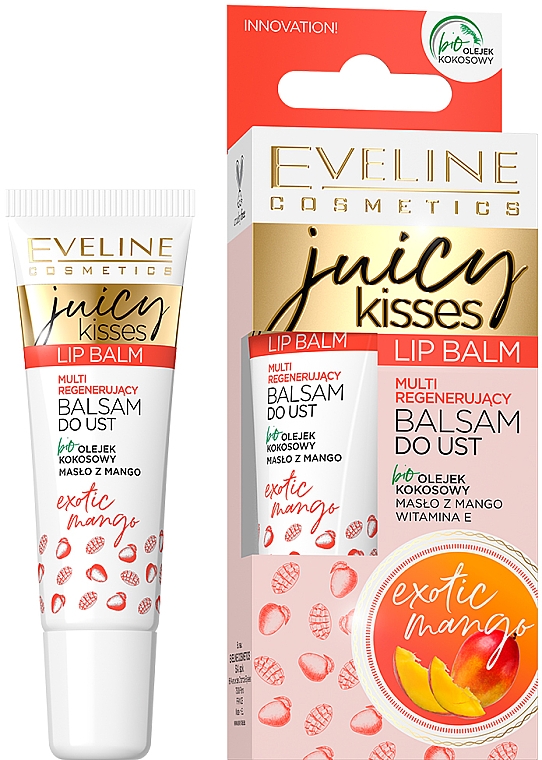 Бальзам для губ "Екзотичне манго" - Eveline Cosmetics Juicy Kisses Exotic Mango Lip Balm