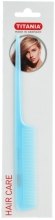 Гребінець-планка з пластиковою ручкою 20,5 см, блакитний - Titania — фото N1