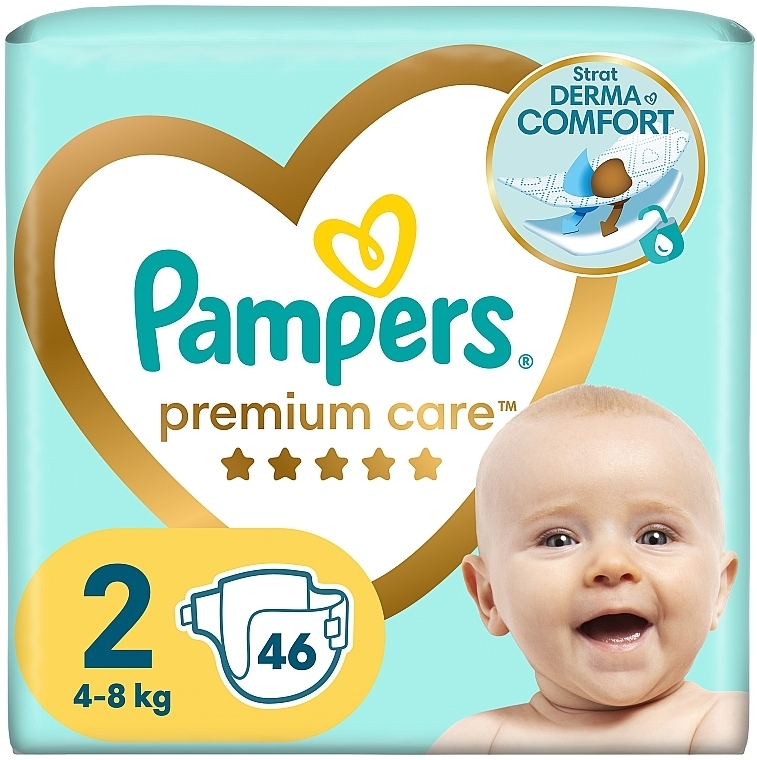 Підгузки Pampers Premium Care Розмір 2, 4-8 кг, 46 шт. - Pampers
