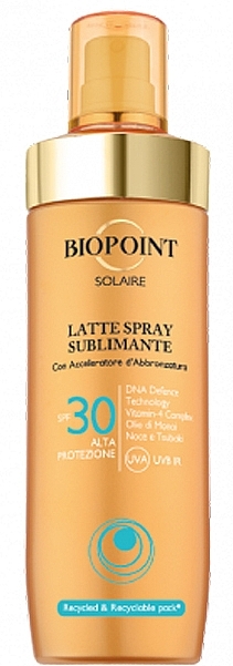 Молочный спрей для тела SPF 30 - Biopoint Solaire Latte Spray Sublimante SPF 30 — фото N1