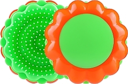 Компактна щітка для волосся "Ромашка", помаранчева/зелена - Rolling Hills Brosse Démêlante Flower — фото N2
