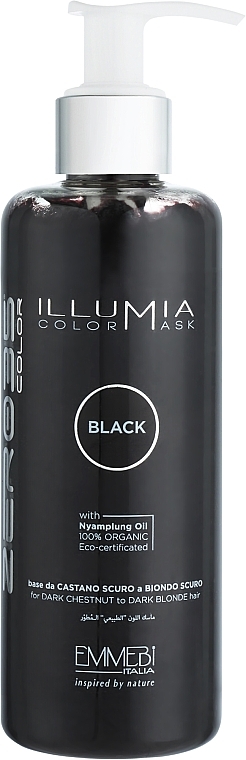 Тонувальна маска для волосся - Emmebi Italia Illumia Color Mask Black — фото N1