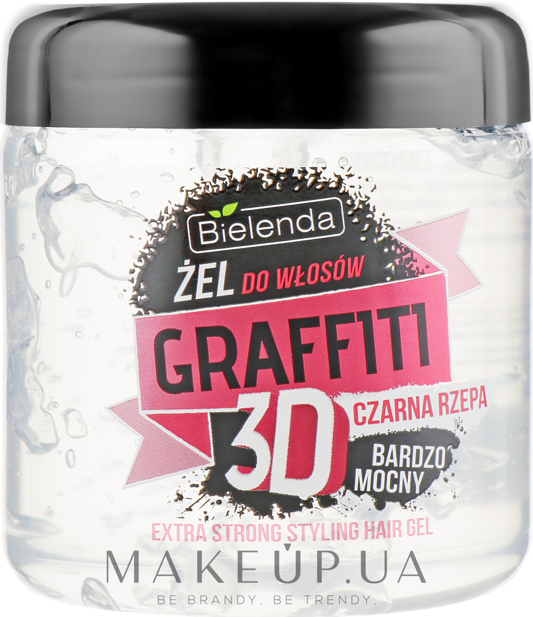 Гель для волос с черной репой - Bielenda Graffiti 3D Extra Strong Styling Hair Gel — фото 250g