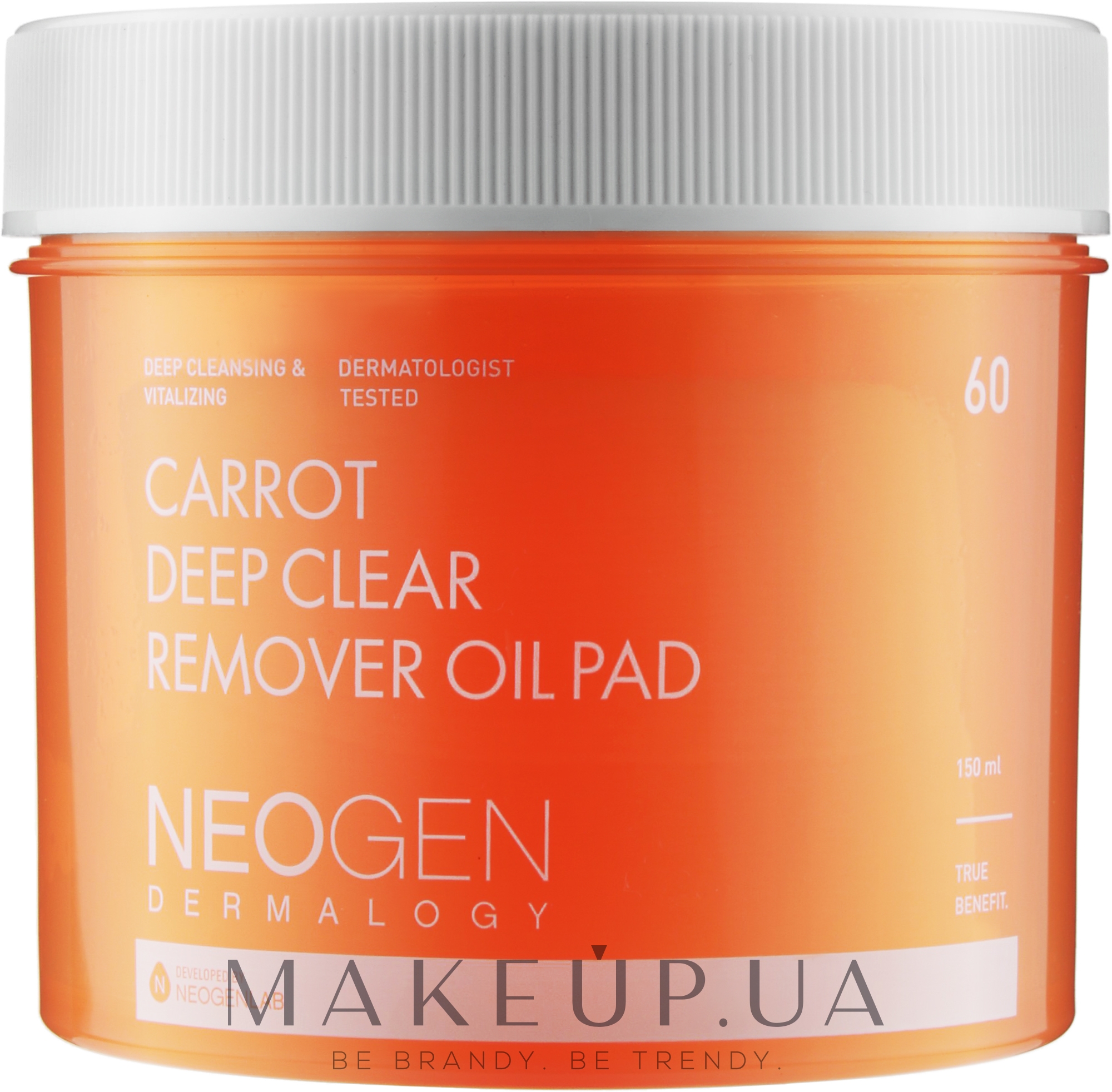 Очищувальні гідрофільні педи з морквяною олією - Neogen Dermalogy Carrot Deep Clear Remover Oil Pad — фото 60шт