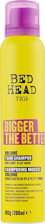 Шампунь-пінка для надання об'єму тонкому волоссю - Tigi Bed Head Bigger The Better Volume Foam Shampoo