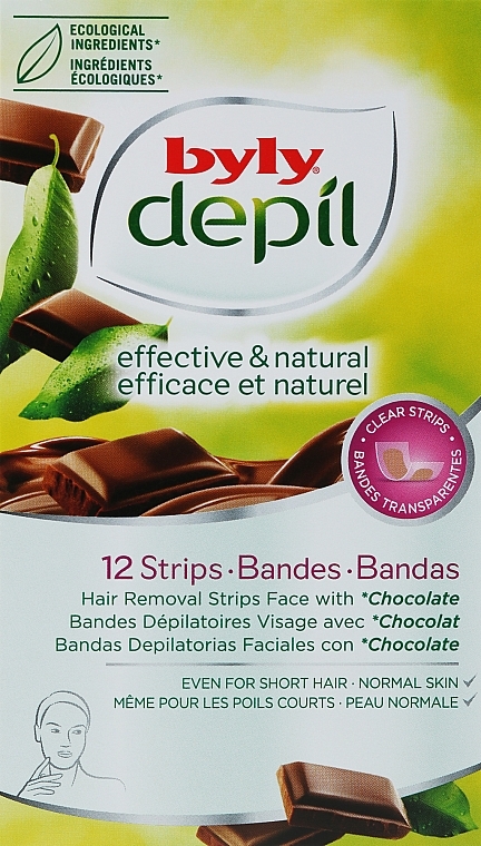 Восковые полоски для депиляции лица "Шоколад" - Byly Depil Chocolate Hair Removal Strips Face