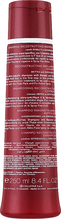 Восстанавливающий шампунь для волос - Collistar Pure Actives Keratin + Hyaluronic Acid Reconstructive Replumping Shampoo — фото N2