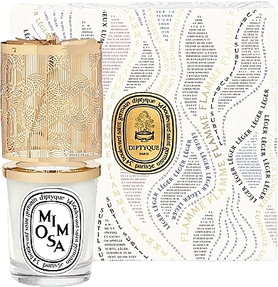 Набор - Diptyque Mimosa Candle Lantern Holiday Gift Set (candle/190g + acc/1pc) — фото N2