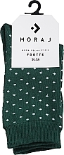 Женские махровые носки в горошек, зеленые - Moraj — фото N1