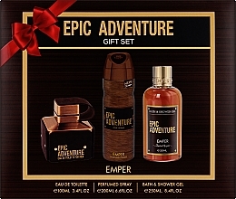 Духи, Парфюмерия, косметика Emper Epic Adventure - Набор (edt/100ml + deo/200ml + sh/gel/250ml)