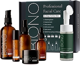 Парфумерія, косметика Набір "Професійний щоденний догляд для обличчя. 6 кроків до чистої шкіри" - Biono Anti Acne