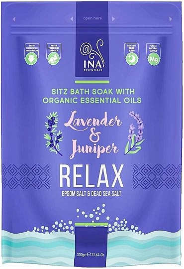 Соль для ванны расслабляющая "Лаванда и можжевельник" - Ina Essentials Relax Bath Salt — фото N1