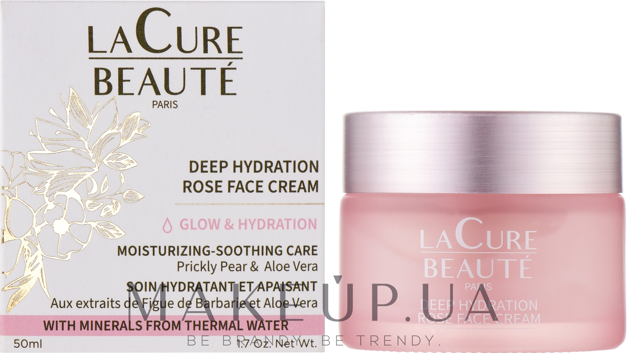 Зволожувальний крем для обличчя - LaCure Beaute Deep Hydration Rose Face Cream — фото 50ml