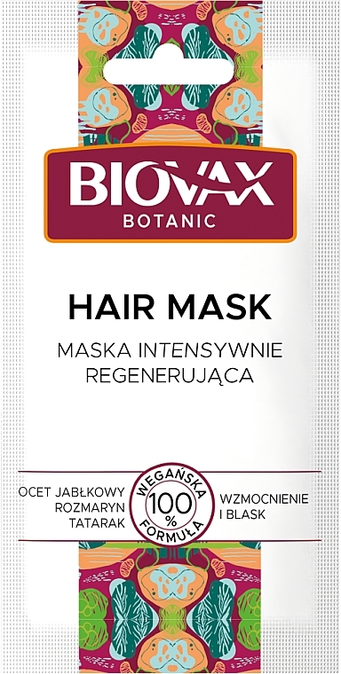 Маска регенерувальна для волосся "Яблучний оцет" - L'biotica Biovax Botanic Hair Mask (пробник)