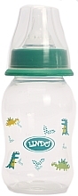 Парфумерія, косметика Пляшечка для годування вигнута з силіконовою соскою, 125 мл, зелена - Lindo Li144