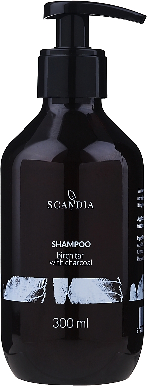 Дьогтьовий шампунь з активованим вугіллям - Scandia Cosmetics Shampoo — фото N1