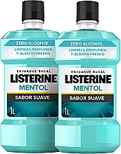 Духи, Парфюмерия, косметика Набор - Listerine Mentol Zero Alcohol (mouthwash/1000ml + mouthwash/1000ml)