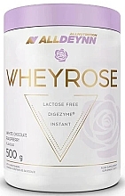 Протеин с пищеварительными ферментами "Белый шоколад и малина" - AllNutrition AllDeynn WheyRose White Chocolate Raspberry — фото N1