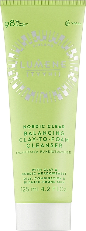 Очищувальний крем-пінка - Lumene Nordic Clear Balancing Clay-To-Foam Cleanser — фото N1