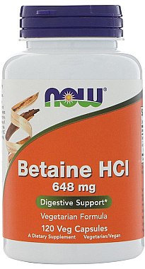 Бетаина гидрохлорид, 648 мг - Now Foods Betaine HCl — фото N1