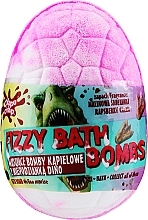 Бомбочка для ванны "Дино" с сюрпризом, розовая с ароматом малины - Chlapu Chlap Dino Raspberry Cream Fizzy Bath Bombs — фото N1