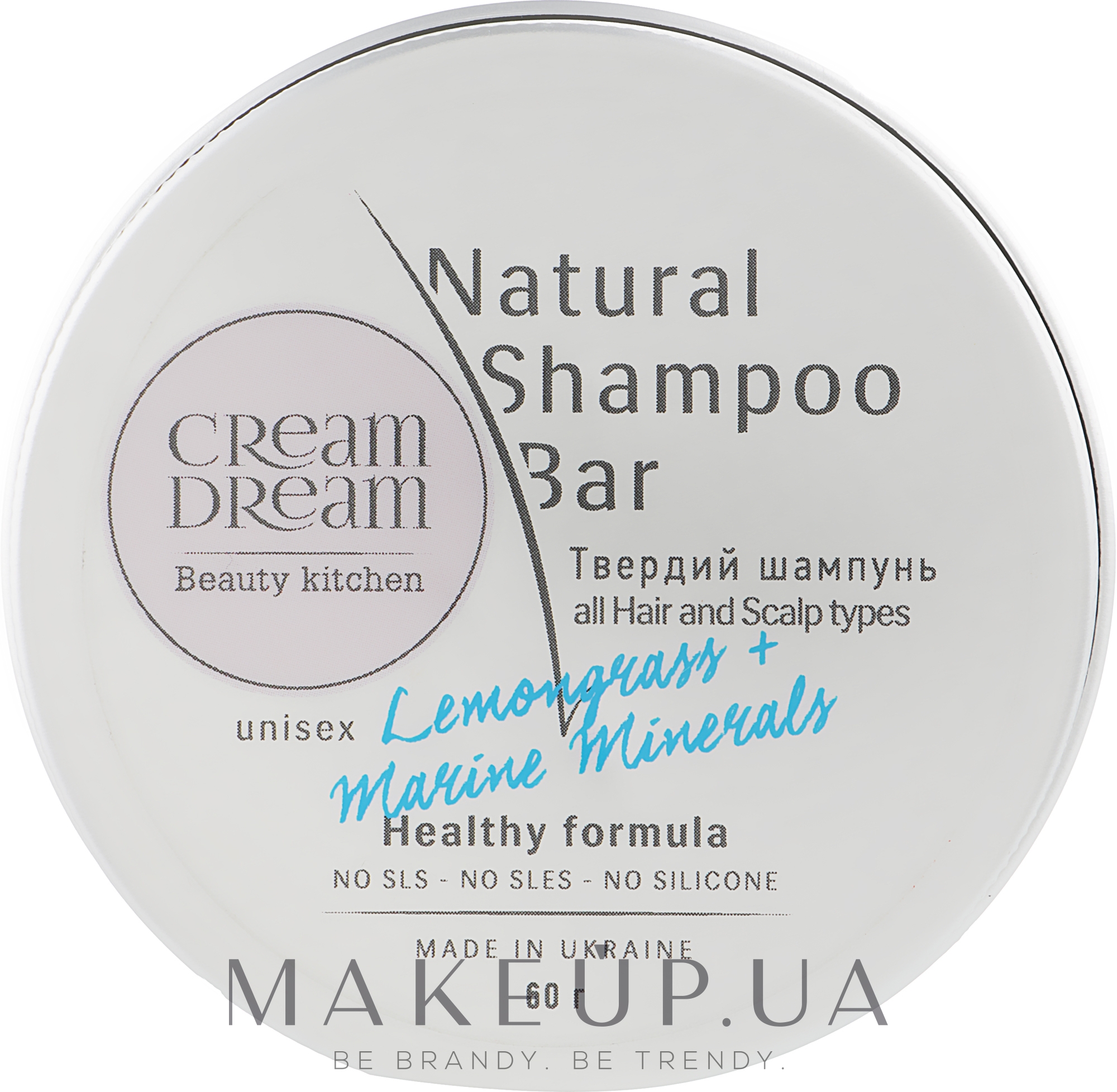 Тонизирующий твердый шампунь "Минералы и соль Мертвого моря" - Cream Dream beauty kitchen Cream Dream Natural Shampoo Bar — фото 60g