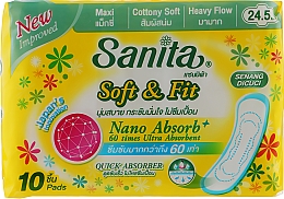 Парфумерія, косметика Гігієнічні прокладки, 24,5 см, 10 шт. - Sanita Soft & Fit Maxi