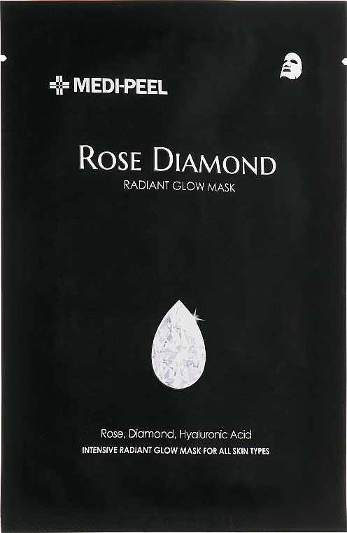 Тканинна маска з алмазною пудрою - Medi-Peel Rose Diamond Radiant Glow Mask — фото N4