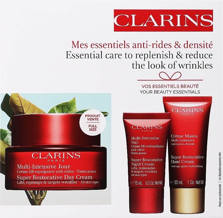 Набор - Clarins Super Restorative (day/cr/50ml + night/cr/15ml + h/cr/30ml) — фото N1