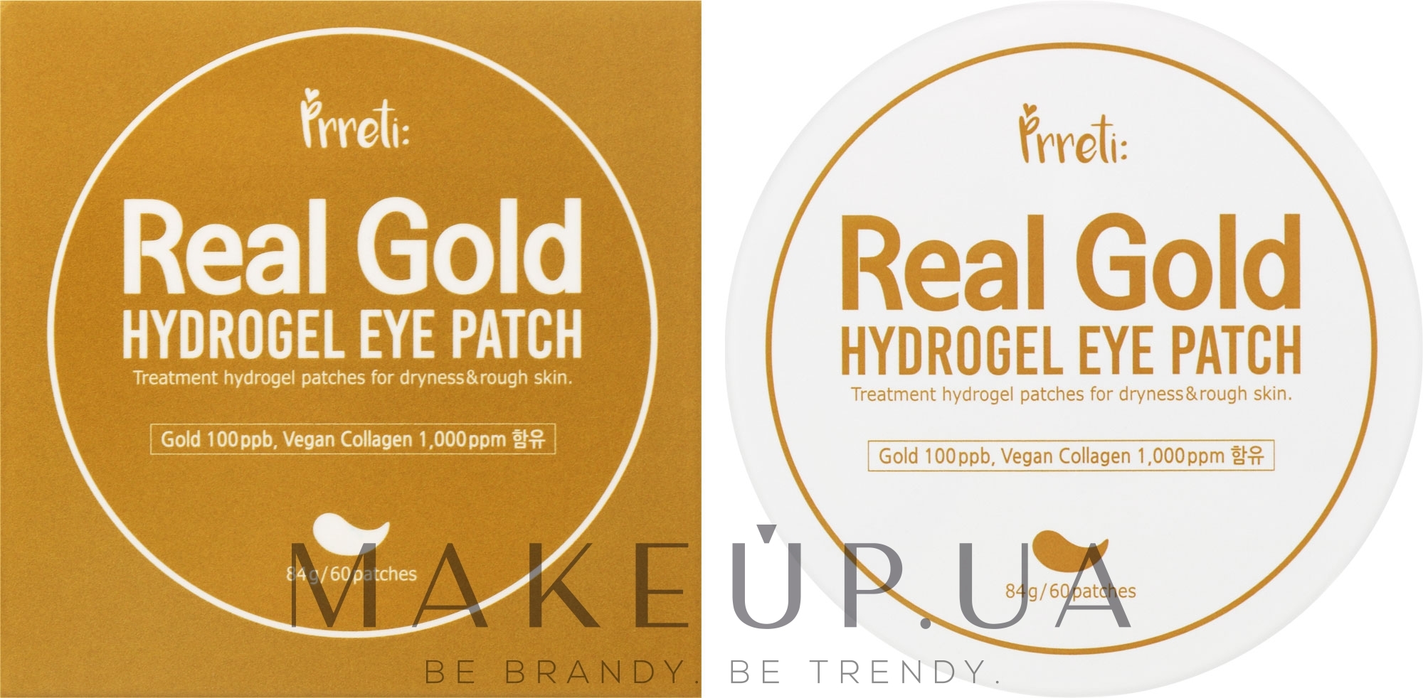 Гидрогелевые патчи c золотом для зоны вокруг глаз - Prreti Real Gold Hydrogel Eye Patch — фото 60шт
