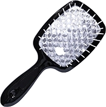 Духи, Парфюмерия, косметика Расчёска для волос, черная с белым - Hollow Comb Superbrush Plus Black White