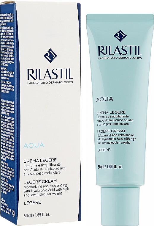 Живильний крем для відновлення водного балансу для нормальної й комбінованої шкіри обличчя - Rilastil Aqua Crema — фото N2