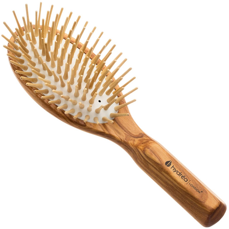 Антистатична щітка для волосся з оливкового дерева - Hydrea London Olive Wood Anti-Static Hair Brush Extra Long Pins — фото N1