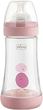 Парфумерія, косметика Пляшечка для годування пластикова "Perfect 5" із силіконовою соскою 2м+ 240 мл, рожева - Chicco