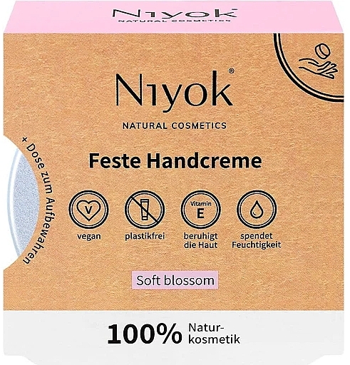 Твердий крем для рук "М'яка квітка" - Niyok Solid Hand Cream Soft Blossom — фото N1