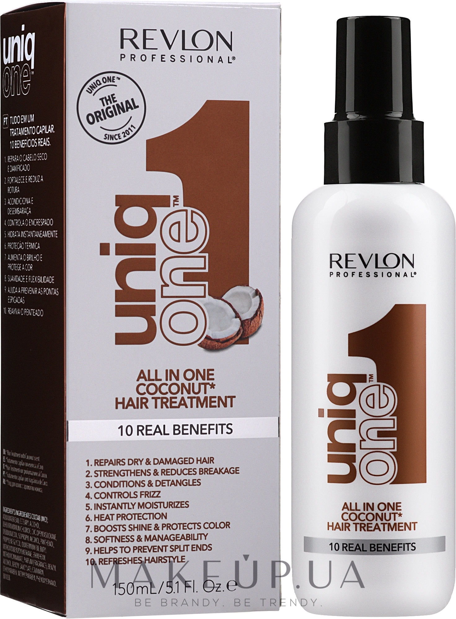 Спрей з ароматом кокоса для волосся  - Revlon Professional Uniq One Hair Treatment — фото 150ml
