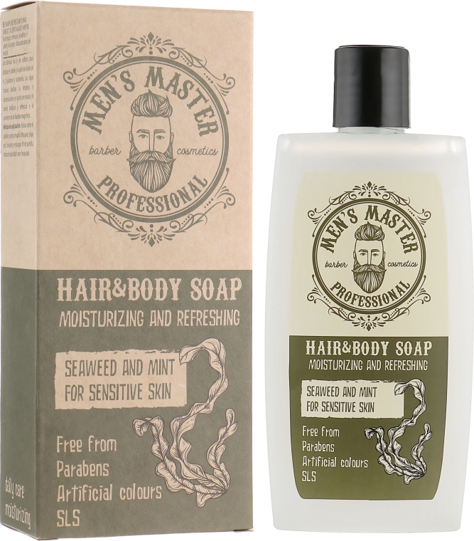 Бодрящее мыло для тела и волос "Водоросли и мята" - Men's Master — фото N1