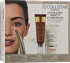 Парфумерія, косметика Набір - Collistar Sonic Eye&Face System Pure Actives (eye/cr/15ml + cr/15ml + device)