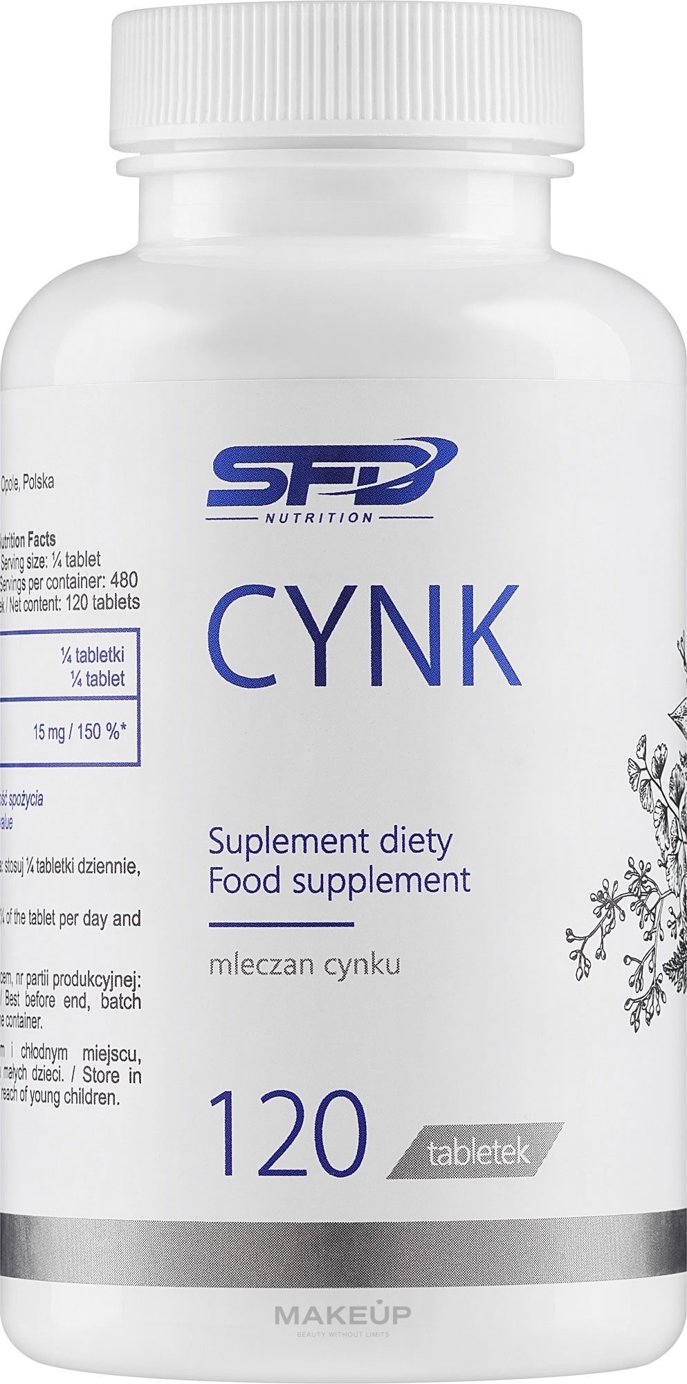 Харчова добавка "Цинк" - SFD Nutrition Cynk — фото 120шт