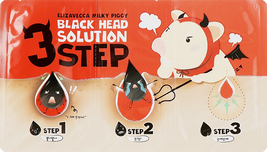 Набор 3 шага для удаления черных точек - Elizavecca Face Care Milky Piggy Black Head Solution 3 Step